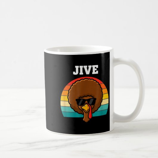 Jive Turkey Afro Retro 70s Thanksgiving Turkey Day Kaffeetasse (Rechts)