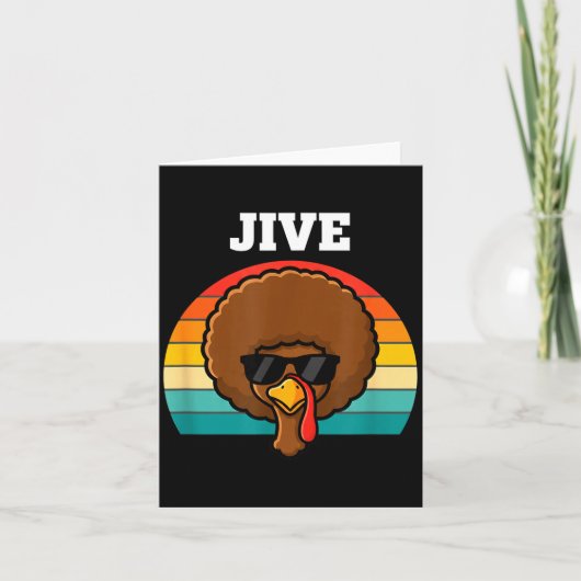 Jive Turkey Afro Retro 70s Thanksgiving Turkey Day Karte (Vorderseite)