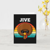 Jive Turkey Afro Retro 70s Thanksgiving Turkey Day Karte (Gelbe Blume)