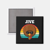 Jive Turkey Afro Retro 70s Thanksgiving Turkey Day Magnet (Vorderseite/Rückseite)
