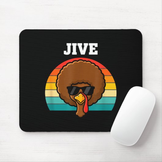 Jive Turkey Afro Retro 70s Thanksgiving Turkey Day Mousepad (Mit Mouse)