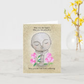 Jizo Art buddhistisches Beileid wird bald gut unte Karte (Gelbe Blume)