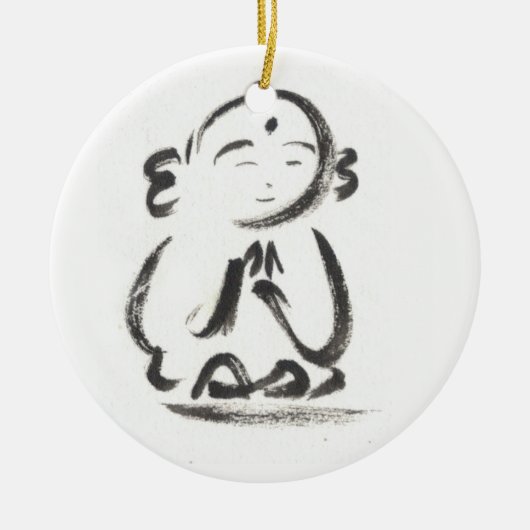 Jizo der Mönch Keramikornament (Vorne)