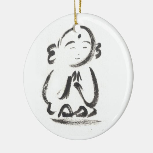 Jizo der Mönch Keramikornament (Links)