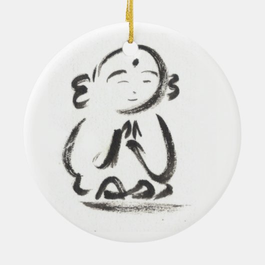 Jizo der Mönch Keramikornament (Hinten)