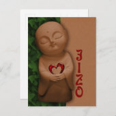 Jizō holding a heart CC0796 Sympathy Postkarte (Vorne/Hinten)