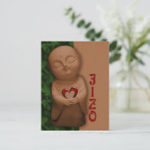 Jizō holding a heart CC0796 Sympathy Postkarte (Stehend Vorderseite)