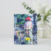 Jizo-Mönchsstatue mit Bib und Hut - Japan Postkarte (Stehend Vorderseite)
