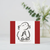 Jizo Red Postcard Postkarte (Stehend Vorderseite)
