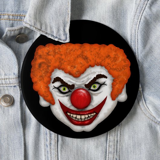 JJ, der Creepy Face Clown | Cherie's Art (c)2020 Button (Beispiel)