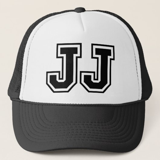 "JJ" Monogramm Truckerkappe (Vorderseite)