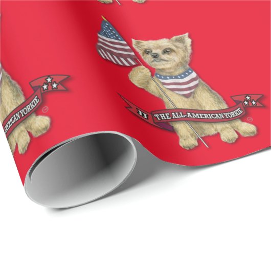 JJ, The All American Yorkie Geschenkpapier (Rolleneckpunkt)