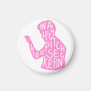 JJs Silhouette-Haushaltszitat in Pastellrosa  Magnet