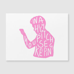 JJs Silhouette-Haushaltszitat in Pastellrosa Magnetkarte