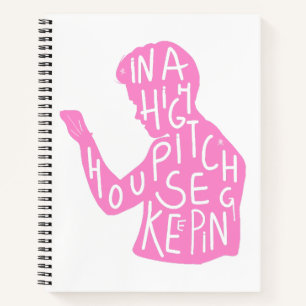 JJs Silhouette-Haushaltszitat in Pastellrosa Notizblock