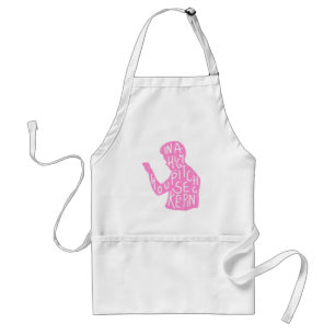 JJs Silhouette-Haushaltszitat in Pastellrosa Schürze