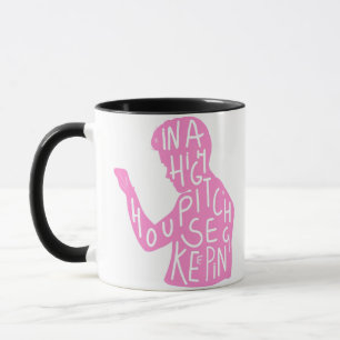 JJs Silhouette-Haushaltszitat in Pastellrosa  Tasse