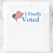 JK16 APPAREL - Ich habe schließlich abgestimmt (Wä Ovaler Aufkleber (Tasche)