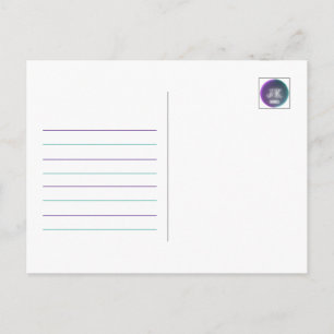 JK 2021 Lila Aquamarine Linien Postkarte