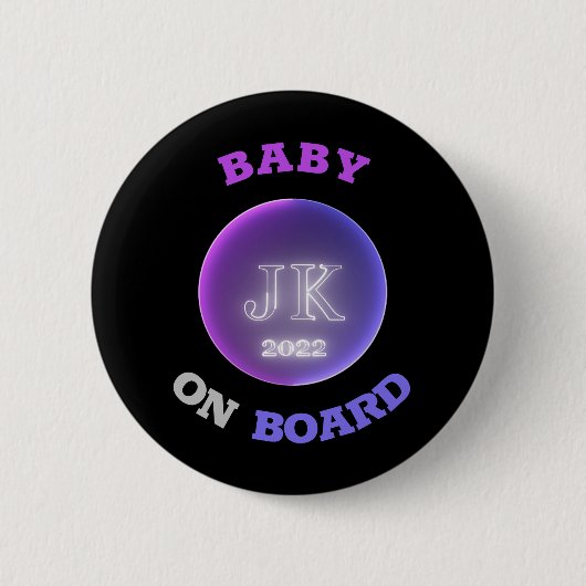 JK 2022 Abzeichen Baby On Board Bigger Letters Button (Vorderseite)