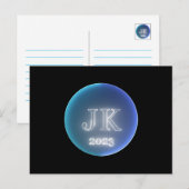 JK 2023 Benutzerdefinierter Text mit blauer Doppel Postkarte (Vorne/Hinten)