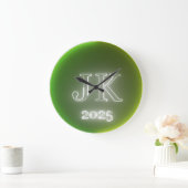 JK 2025 Green Yellow Wall Clock Große Wanduhr (Zuhause)