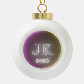 JK 2026 Keramik-Weihnachtskugel-Ornament Keramik Kugel-Ornament