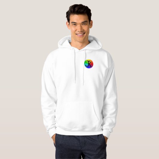 JK Farbrad-Logoweiß Hoodie (Vorne ganz)