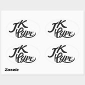 JKHype-Aufkleber schwarz Ovaler Aufkleber (Blatt)