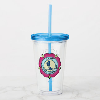JLA Logo Acryltumbler mit Stroh Acryltrinkbecher