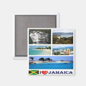 JM003 JAMAICA I Liebe, Mosaik, Amerika, Kühlschran Magnet (Vorderseite/Rückseite)