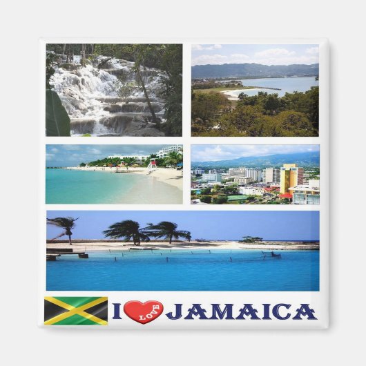 JM003 JAMAICA I Liebe, Mosaik, Amerika, Kühlschran Magnet (Vorne)