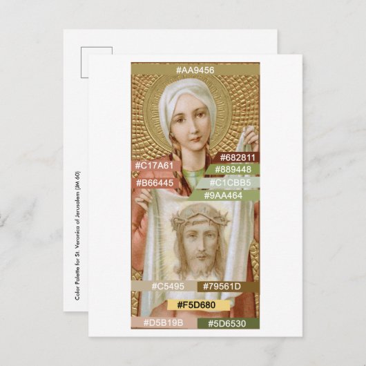 JM 60 (St. Veronica of Jerusalem) Farbpalette Postkarte (Vorne/Hinten)