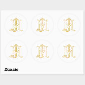 JM- oder MJ-Monogramm vintage-antiker Aufkleber in (Blatt)
