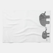 JMCdesign Gray Elephant Mama und Baby Kitchen Hand Geschirrtuch (Horizontal)