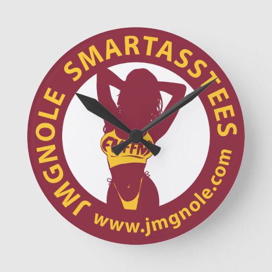 JMGNole SmartassTees Runde Wanduhr (Vorderseite)
