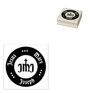 JMJ: Jesus, Mary, Joseph Logo Gummistempel