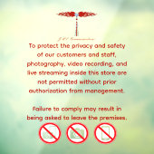 JML Communications No Photography or..Window Cling Fensteraufkleber (Blatt 3)