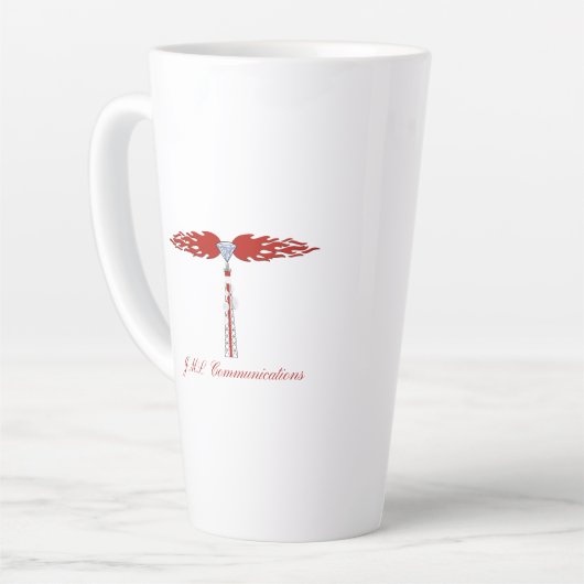 JML Communications Tower Logo Milchtasse (Linke Ecke)
