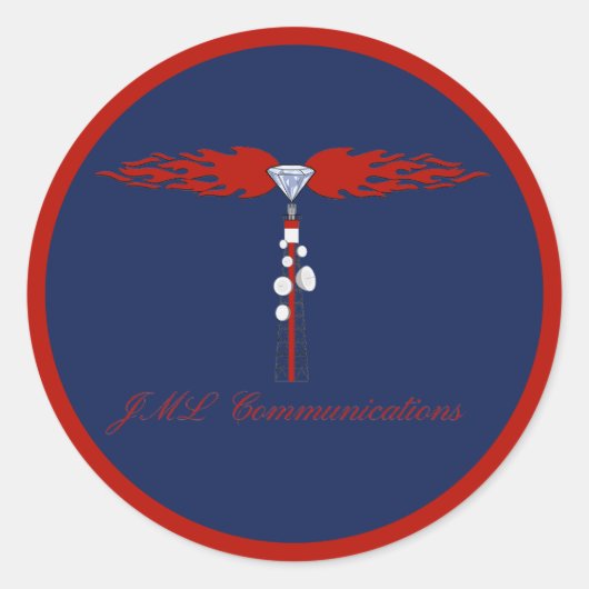 JML Communications Tower Logo Runder Aufkleber (Vorderseite)