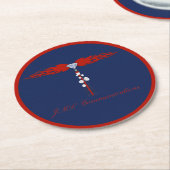 JML Communications Tower Logo Runder Pappuntersetzer (Angewinkelt)