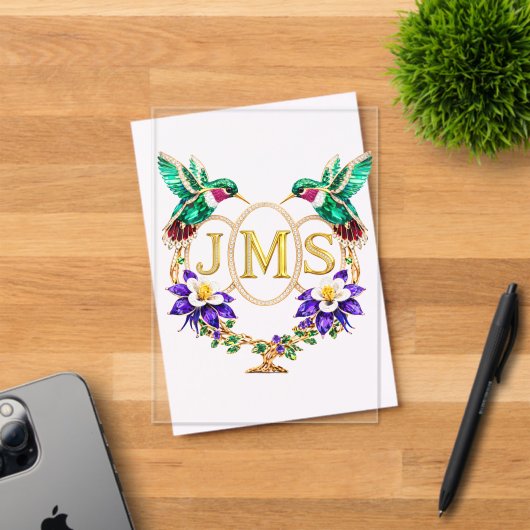 JMS Hummingbird Any Letters Custom Wedding Acryleinladungen (Insitu (Einladungskarte))