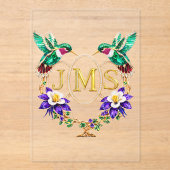 JMS Hummingbird Any Letters Custom Wedding Acryleinladungen (Vorderseite)