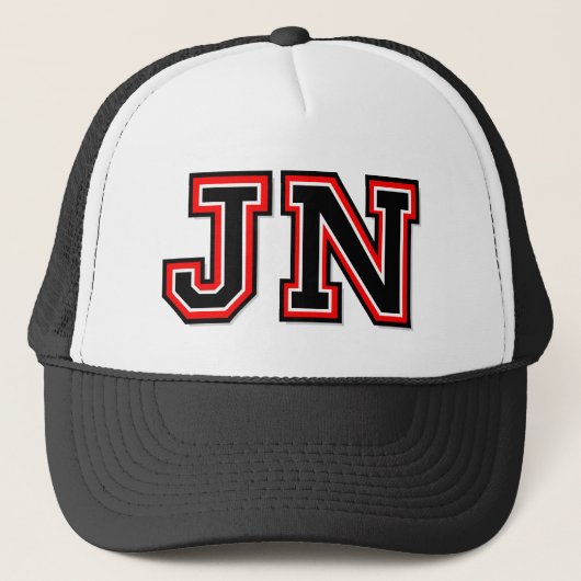 'JN' Monogram Truckerkappe (Vorderseite)