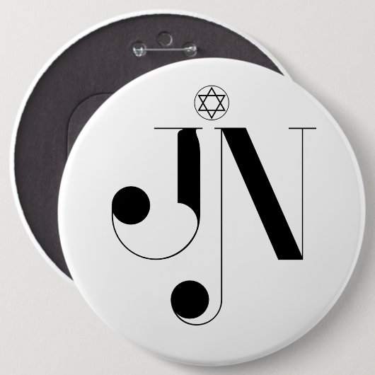 JN Zeitschrift-Logo-kolossaler Knopf Button (Vorne & Hinten)