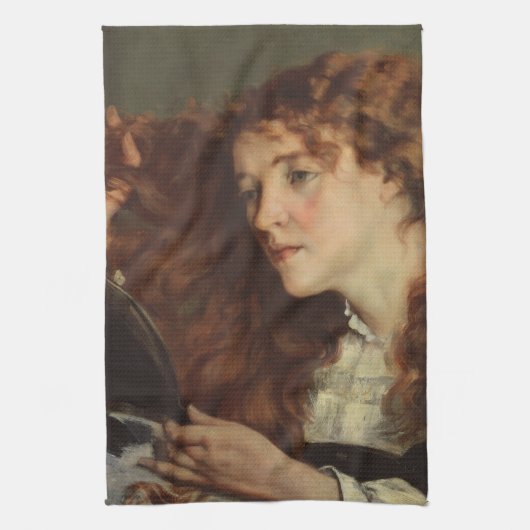 Jo, das schöne irische Mädchen (von Gustave Courbe Geschirrtuch (Vertikal)