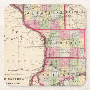 Jo Daviess, Carroll, Whiteside Landkreise Rechteckiger Pappuntersetzer