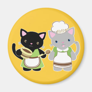 Jo-Jo und Suki Neko Backen-Kätzchen Magnet