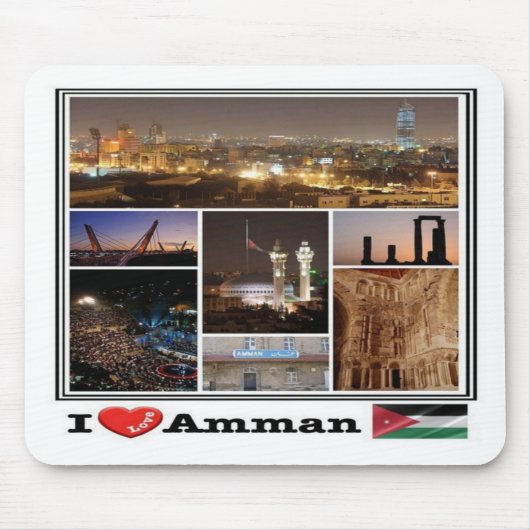 JO Jordan - Amman - I Liebe Mosaik - Mousepad (Vorne)