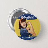 'Jo-sie the Riveter' Round Button, 2¼ Zoll Button (Vorne & Hinten)